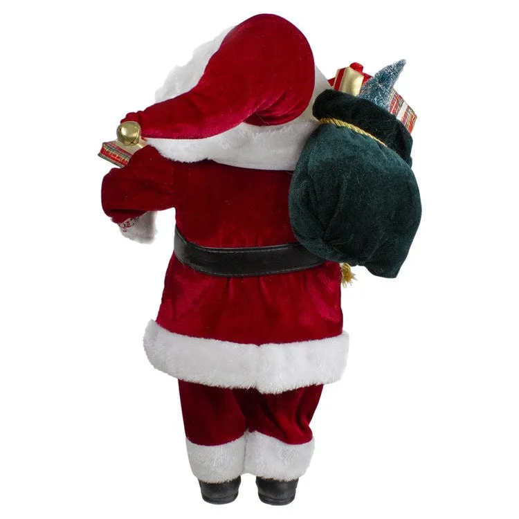18" Standing Curly Beard Santa Christmas Figurine with Presents