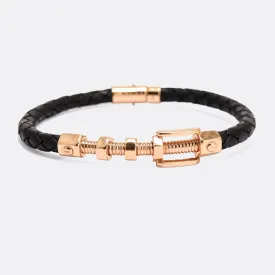 1990s Industrial "Nuts & Bolts" Gold & Leather Bracelet