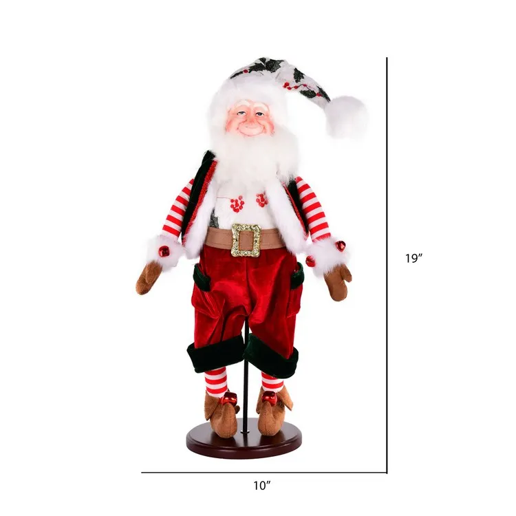 19" Holly Jolly Santa Doll with Stand