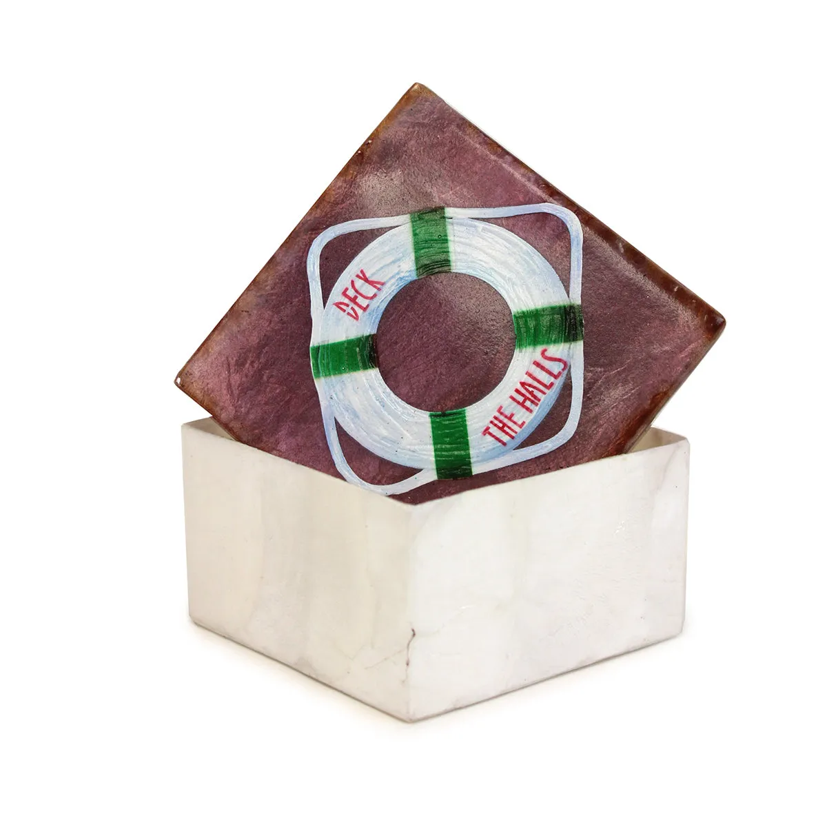 3 in. Capiz Holiday Life Ring Box