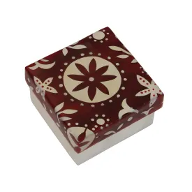3 in. Capiz Red & White Holiday Box