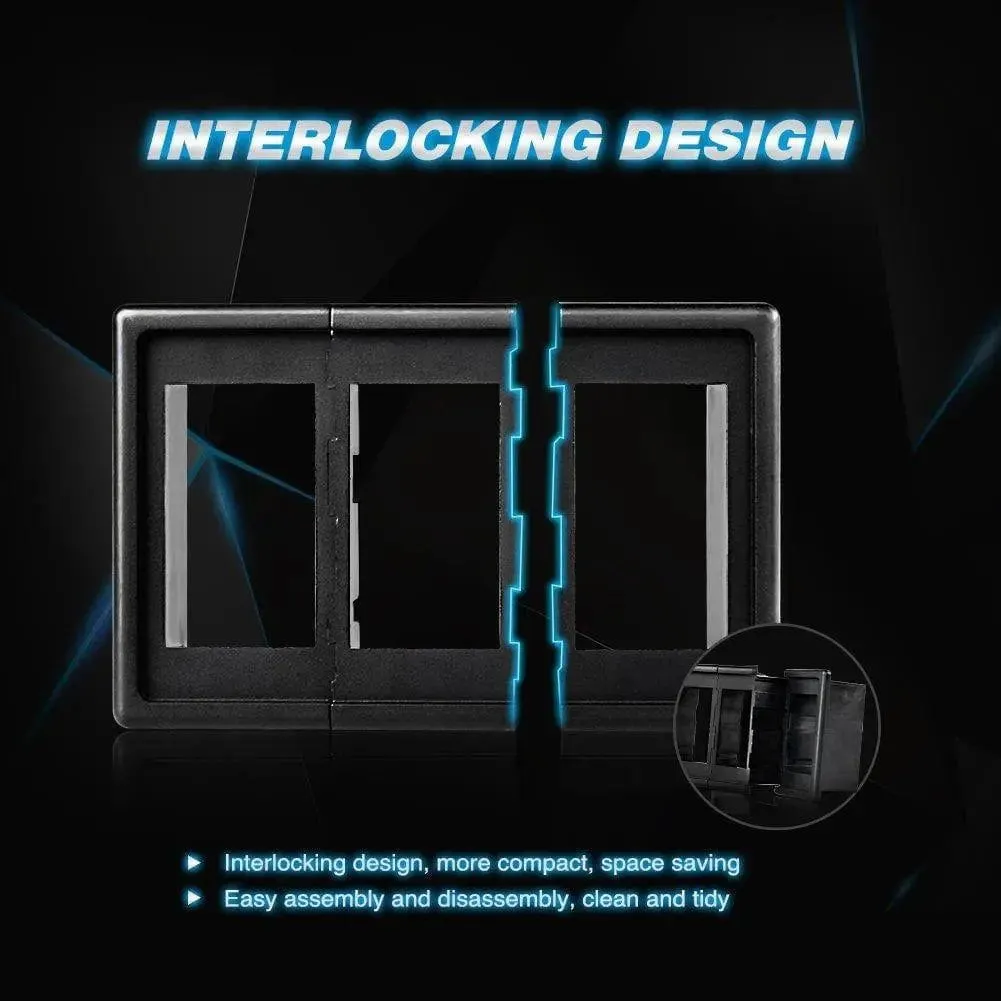 3Pcs Rocker Switch Holder Panel Housings
