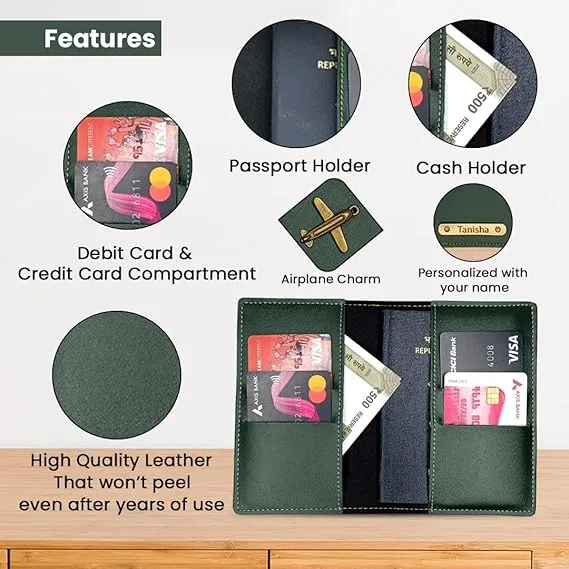 4-in-1 Travel Gift Set – Personalized Keychain, Pouch, Passport Cover & Luggage Tag