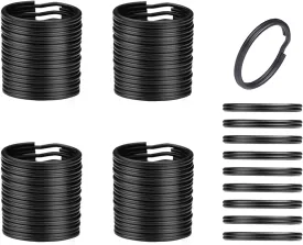 50pcs 25mm Key Ring Keychain Metal Black Round Split Key Chains Rings Connectors for Home Car Dog Tag Office Ornaments Keys Attachment