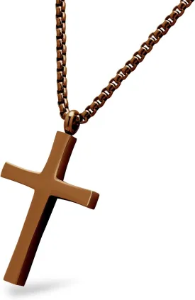 555Jewelry Stainless Steel Cross Adjustable Rolo Chain Pendant Necklace 16-28'' Inches