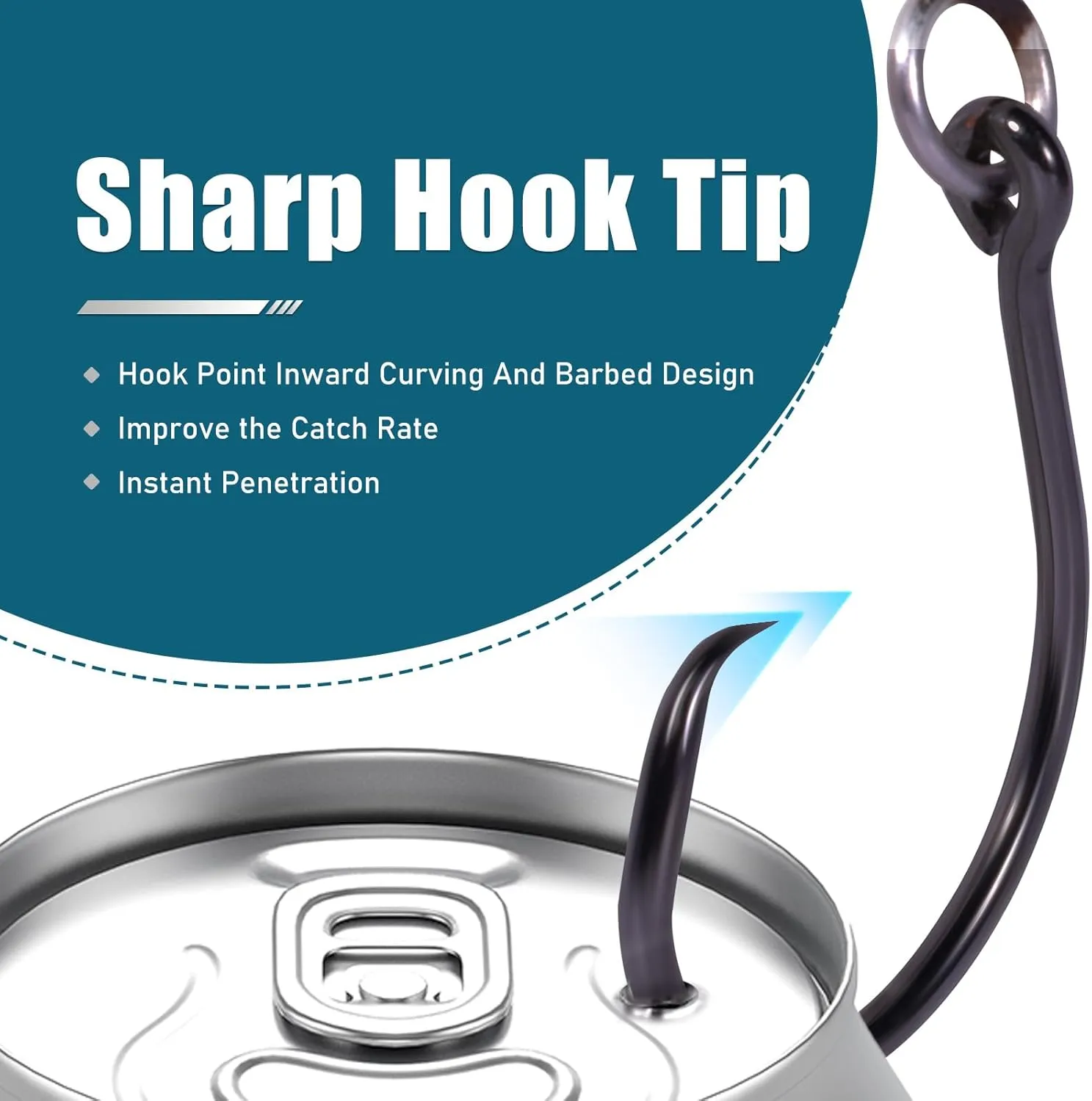 9KM DWLIFE Circle Hooks 4X Strong Corrosion-Resistant High-Carbon Steel Fishing Hooks with Ring for Catfish, Bass Saltwater Circle Hooks 25Pcs