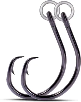 9KM DWLIFE Circle Hooks 4X Strong Corrosion-Resistant High-Carbon Steel Fishing Hooks with Ring for Catfish, Bass Saltwater Circle Hooks 25Pcs