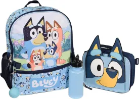 AI ACCESSORY INNOVATIONS Bluey 4 Piece Backpack Set for Pre-School Girls & Boys, Kids 16" School Bag
