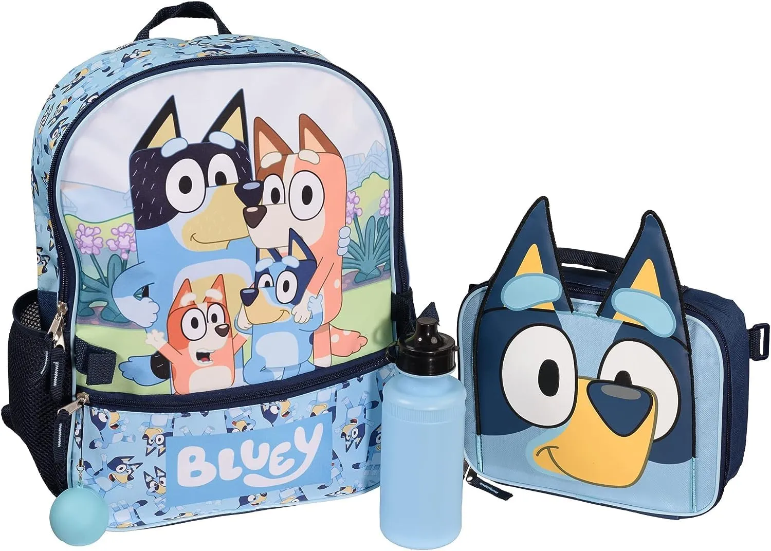 AI ACCESSORY INNOVATIONS Bluey 4 Piece Backpack Set for Pre-School Girls & Boys, Kids 16" School Bag