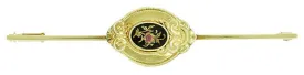 Antique Victorian Bar Brooch Set with Rhodolite Garnet in 14 Karat Gold
