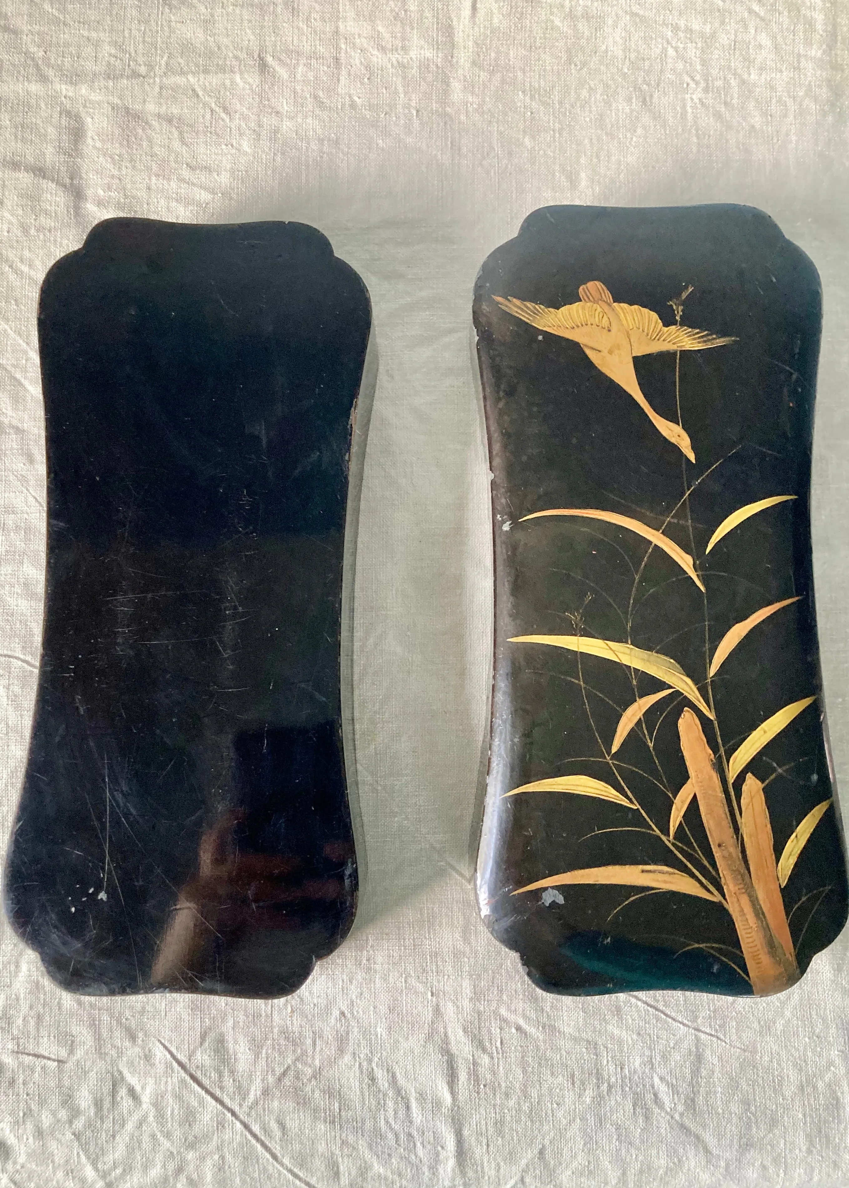 Black box with gilt oriental-inspired decoration
