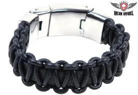Black Woven Leather Bracelet