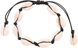 Bohemian Shell Anklets for Women Handmade Wristband Natural Shell Foot Jewelry Summer Beach Barefoot Bracelet Ankle on Leg Black