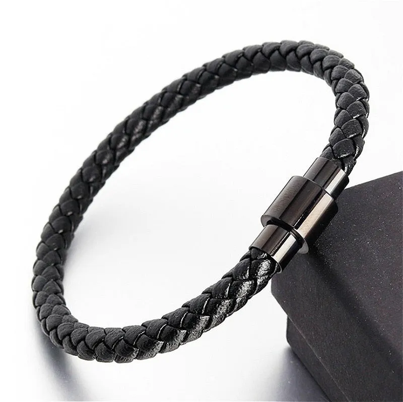 Charming Men Hand Woven Leather Bracelet