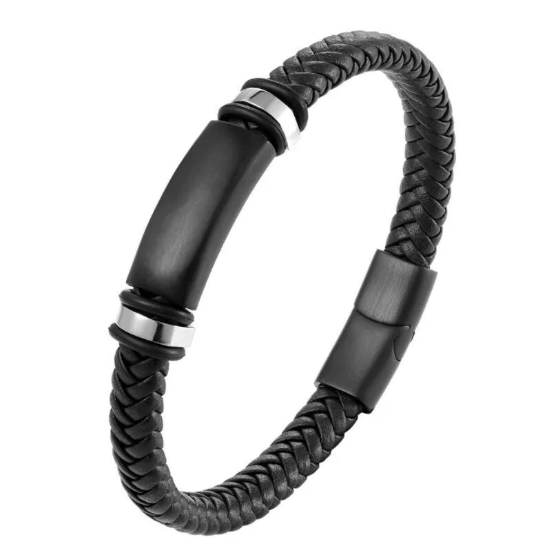 Charming Men Hand Woven Leather Bracelet