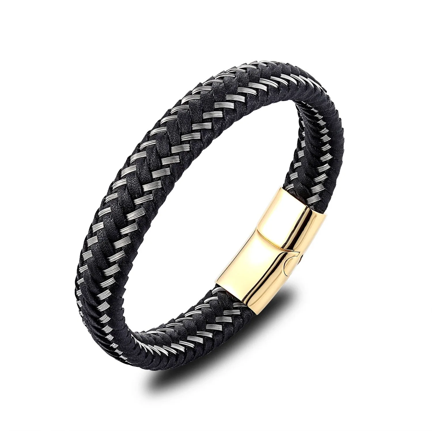 Charming Men Hand Woven Leather Bracelet