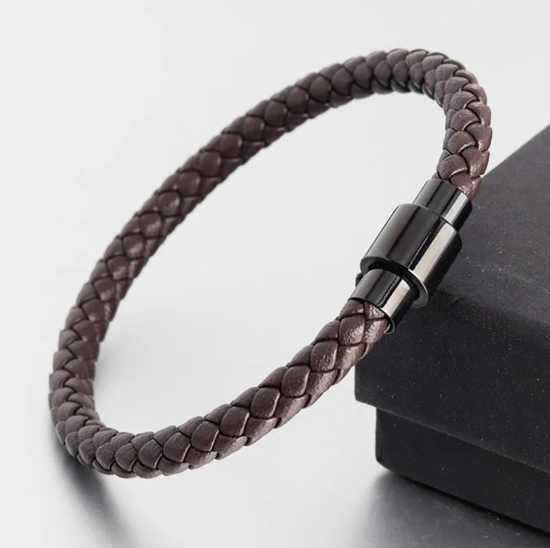 Charming Men Hand Woven Leather Bracelet