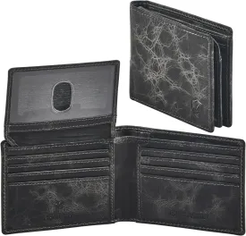 Cochoa Wallet for Men's RFID Blocking Real Leather Bifold Stylish 2 ID Window in Gift Box