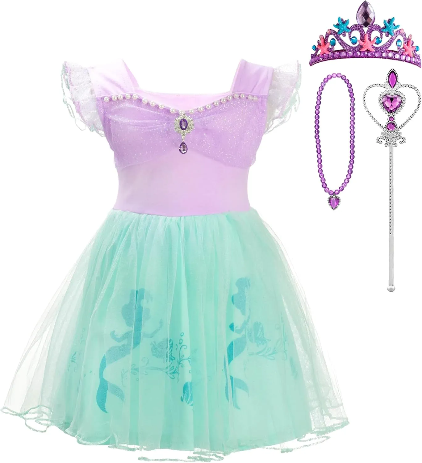 Dressy Daisy Princess Dress Up Clothes Halloween Fancy Party Tulle Skirt Summer Outfit for Baby & Toddler Girls