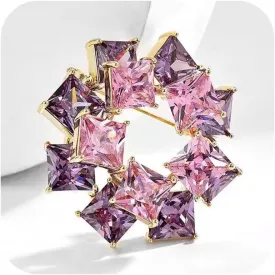 Elegant Floral Brooch Pins for Women, Sweater Shawl Silk Cardigan Lapel Pins, Cardigan Jewelry Suit Shirt Accessory with Crystal CZ Flowers Brooches Pins for Women