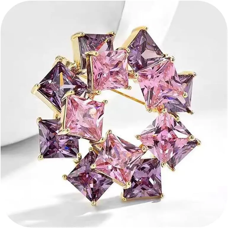 Elegant Floral Brooch Pins for Women, Sweater Shawl Silk Cardigan Lapel Pins, Cardigan Jewelry Suit Shirt Accessory with Crystal CZ Flowers Brooches Pins for Women