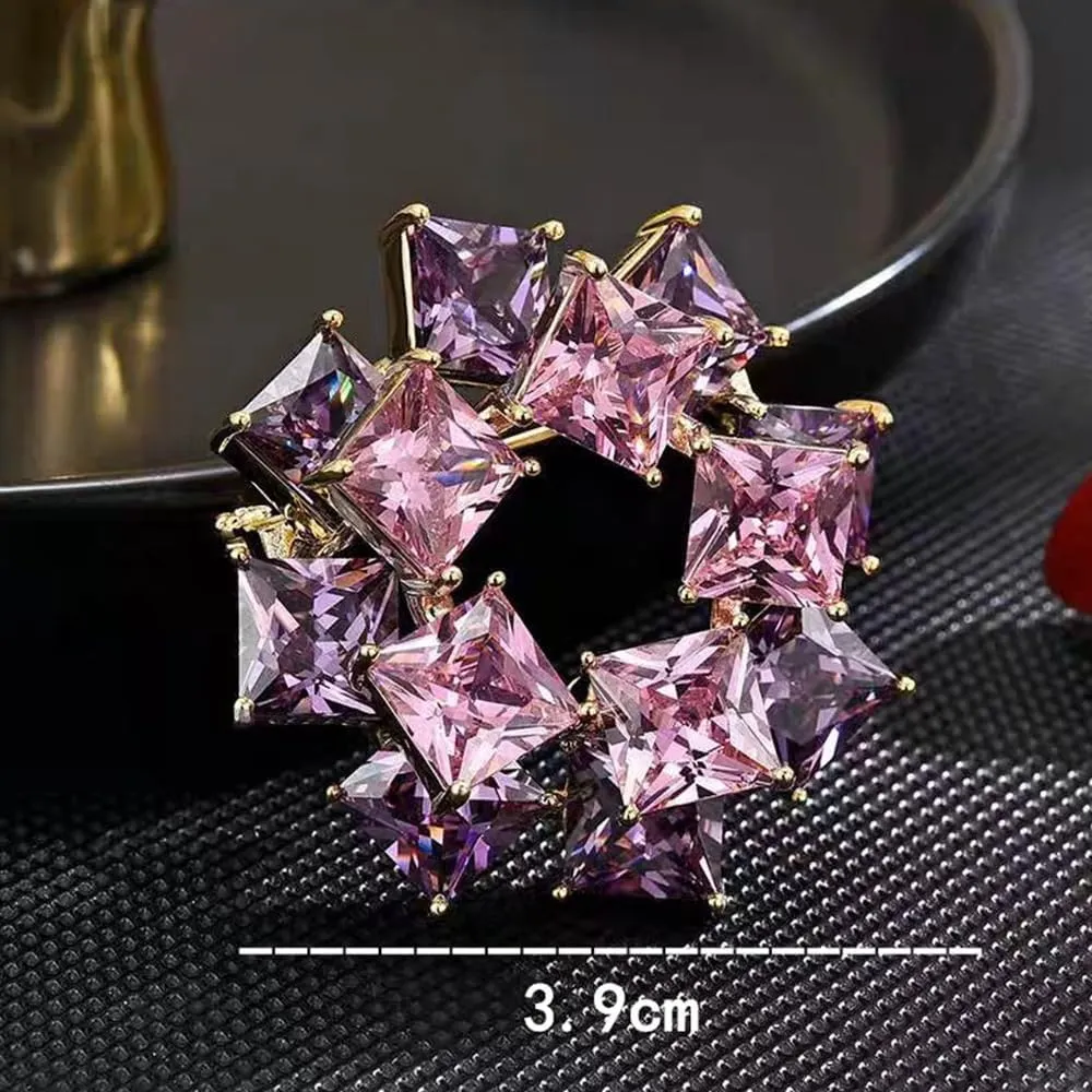 Elegant Floral Brooch Pins for Women, Sweater Shawl Silk Cardigan Lapel Pins, Cardigan Jewelry Suit Shirt Accessory with Crystal CZ Flowers Brooches Pins for Women