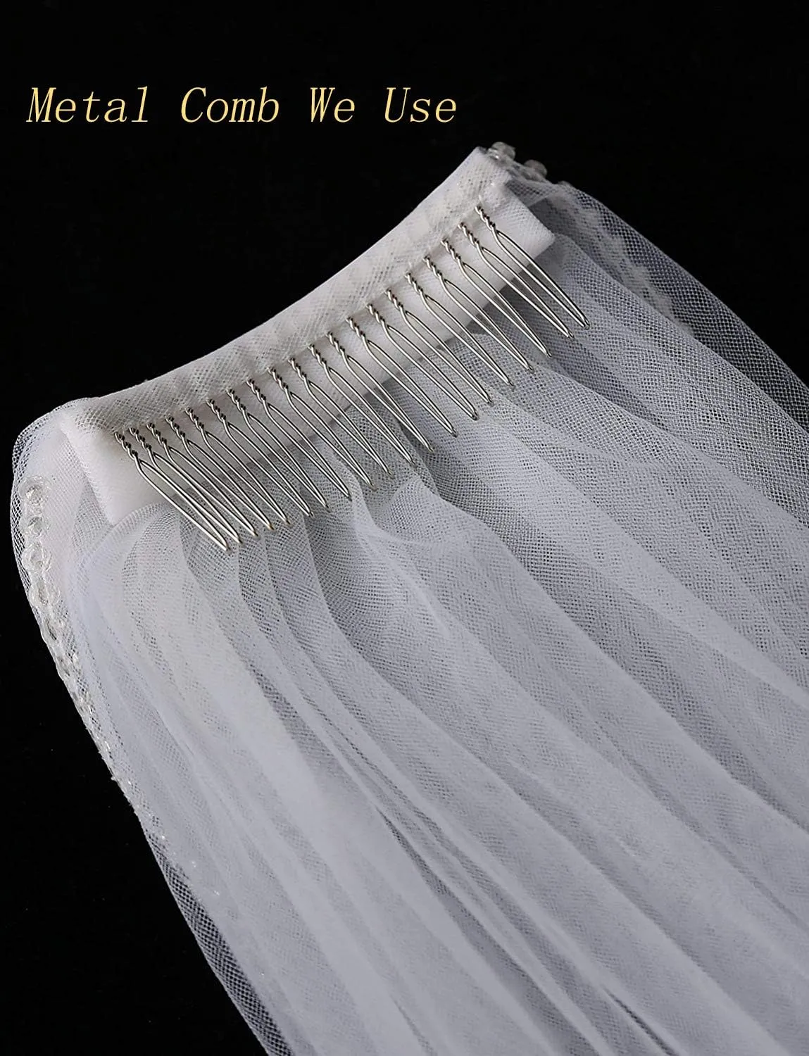 EllieHouse Women's Short 2 Tier Wedding Bridal Veil With Comb L24