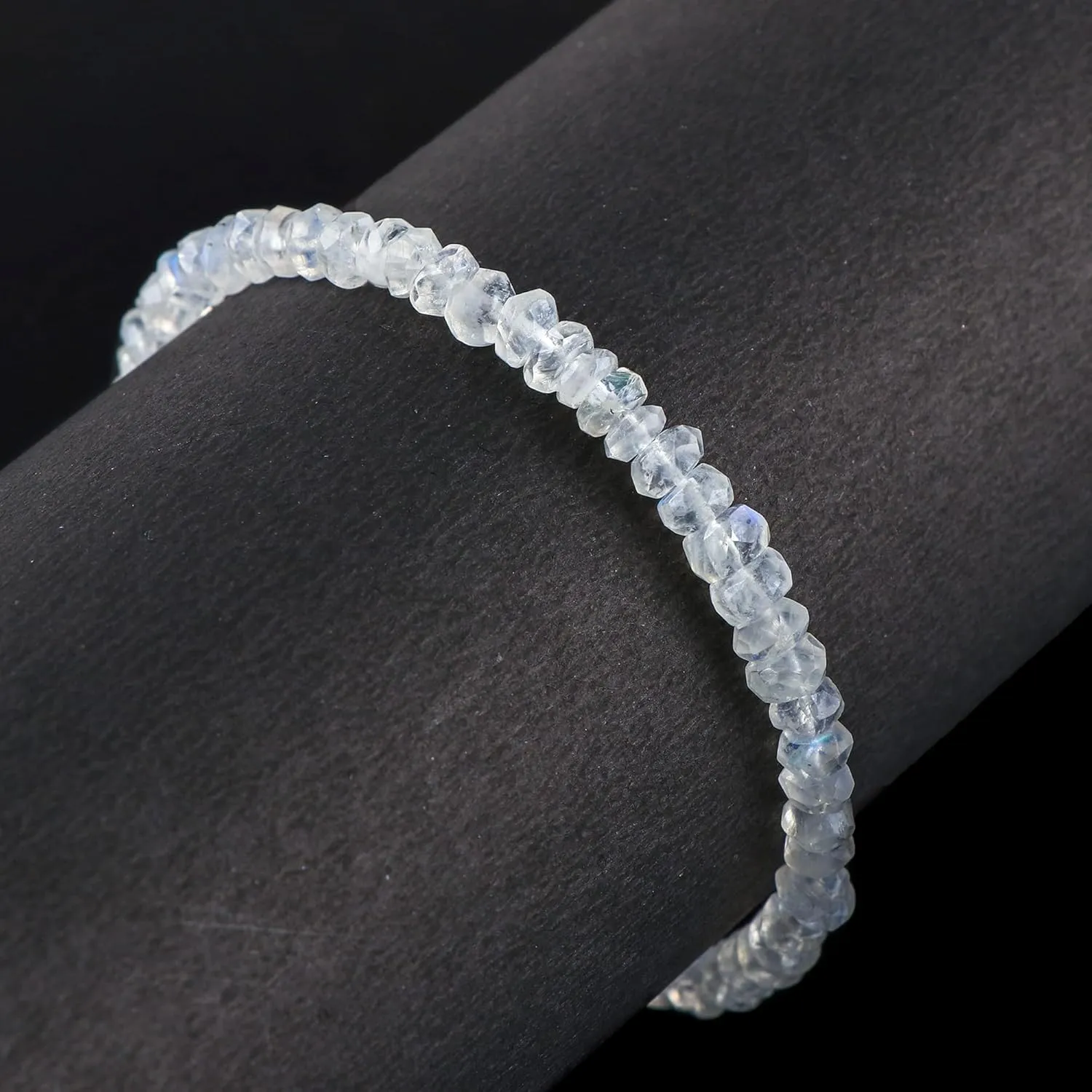 Gempires Natural Rainbow Moonstone Beaded Bracelet June Birthstone Crystal Jewelry Hypoallergenic 8 Inch Gold Plated New Beginning Bracelets For Women