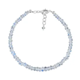 Gempires Natural Rainbow Moonstone Beaded Bracelet June Birthstone Crystal Jewelry Hypoallergenic 8 Inch Gold Plated New Beginning Bracelets For Women