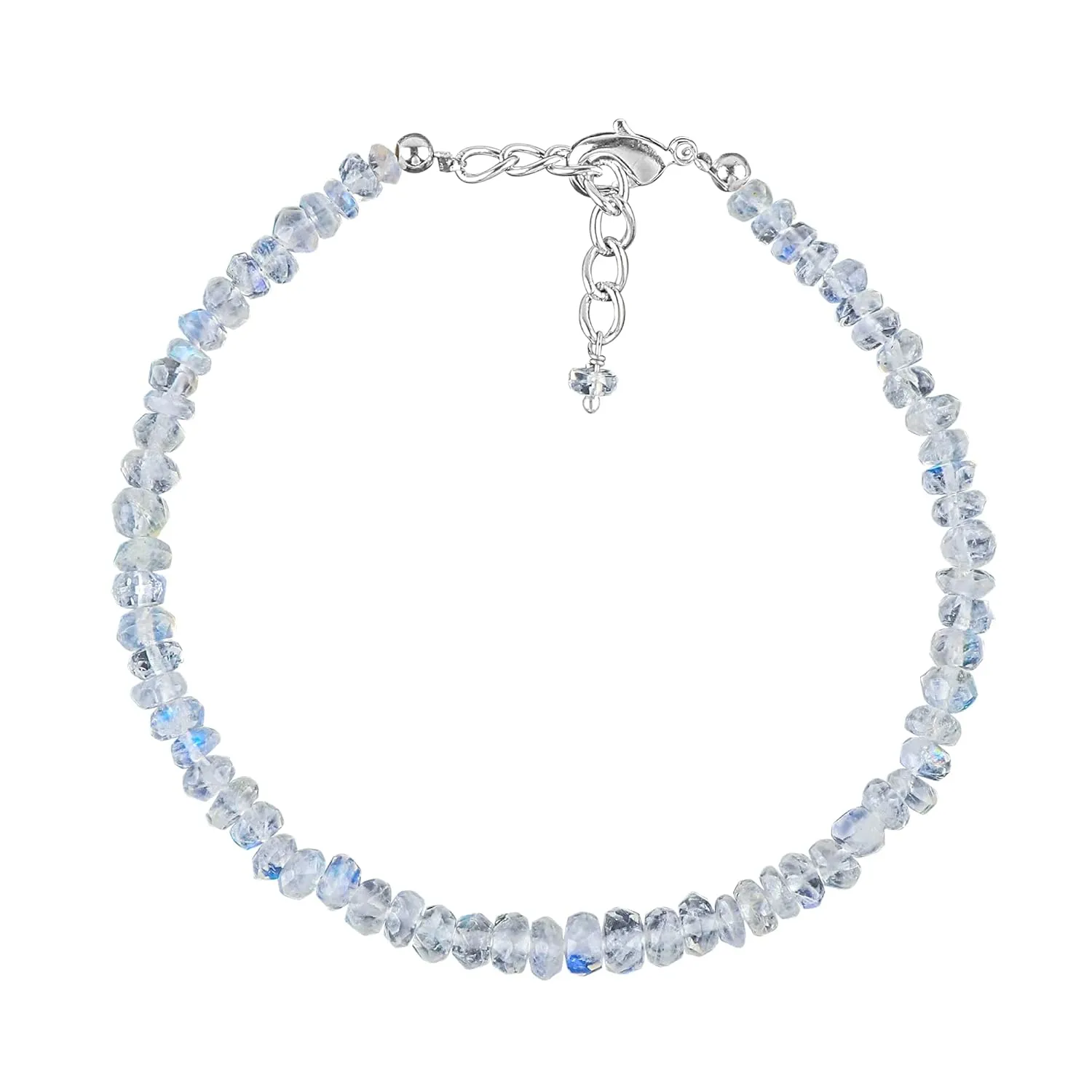 Gempires Natural Rainbow Moonstone Beaded Bracelet June Birthstone Crystal Jewelry Hypoallergenic 8 Inch Gold Plated New Beginning Bracelets For Women