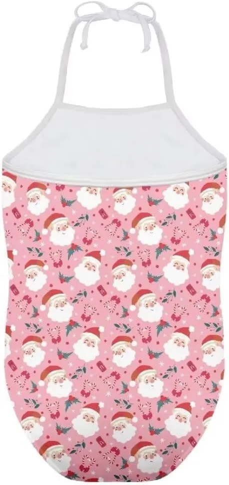 Girls Christmas Halter Modest One Piece Swimsuit Hawaiian Summer Beach Swimwear 3-10 Years