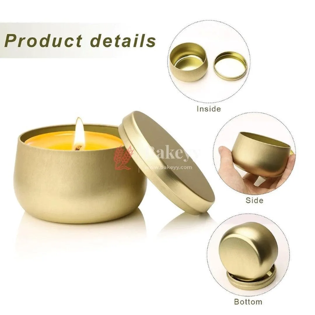 Gold Candle Tin Box | Empty Decorative Tin Box | Chocolate Box | Candy Box | Gift Box | Pack Of 8