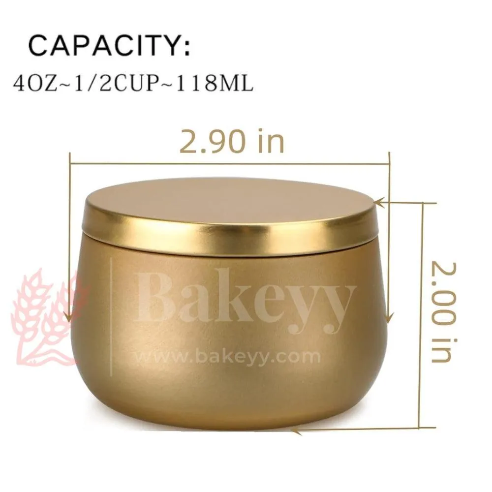 Gold Candle Tin Box | Empty Decorative Tin Box | Chocolate Box | Candy Box | Gift Box | Pack Of 8