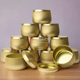Gold Candle Tin Box | Empty Decorative Tin Box | Chocolate Box | Candy Box | Gift Box | Pack Of 8