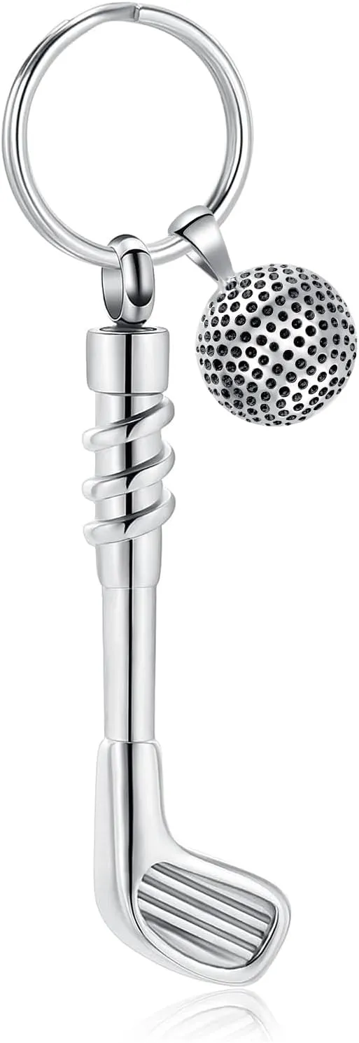 Hearbeingt Golf Clubs Cremation Jewelry for Ashes Urn Necklace Keepsake Urn Pendant Ashes Holder Stainless Steel Memorial Urn Necklace for Women Men