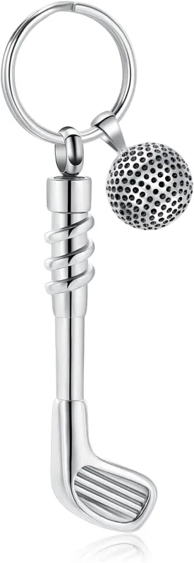 Hearbeingt Golf Clubs Cremation Jewelry for Ashes Urn Necklace Keepsake Urn Pendant Ashes Holder Stainless Steel Memorial Urn Necklace for Women Men