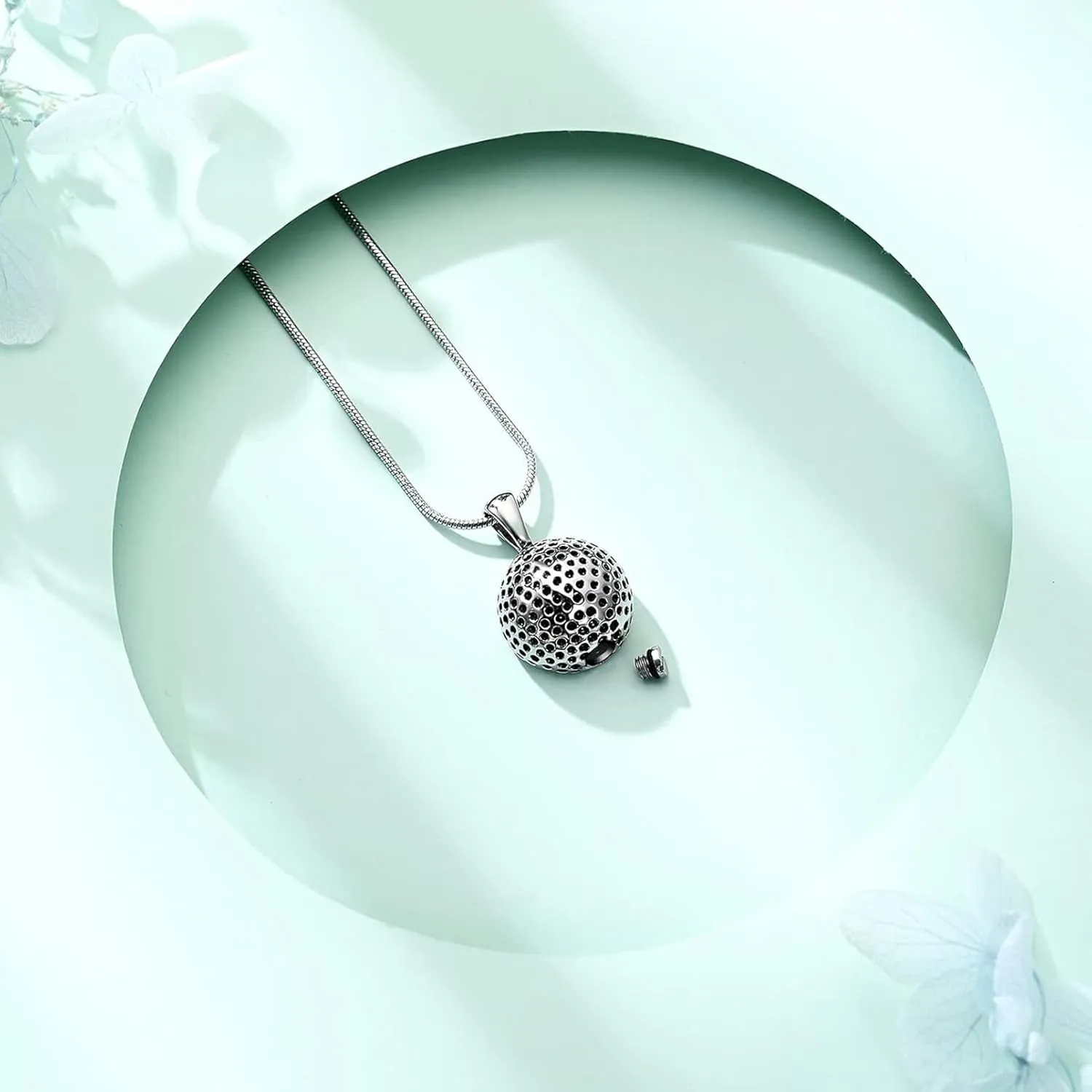 Hearbeingt Golf Clubs Cremation Jewelry for Ashes Urn Necklace Keepsake Urn Pendant Ashes Holder Stainless Steel Memorial Urn Necklace for Women Men