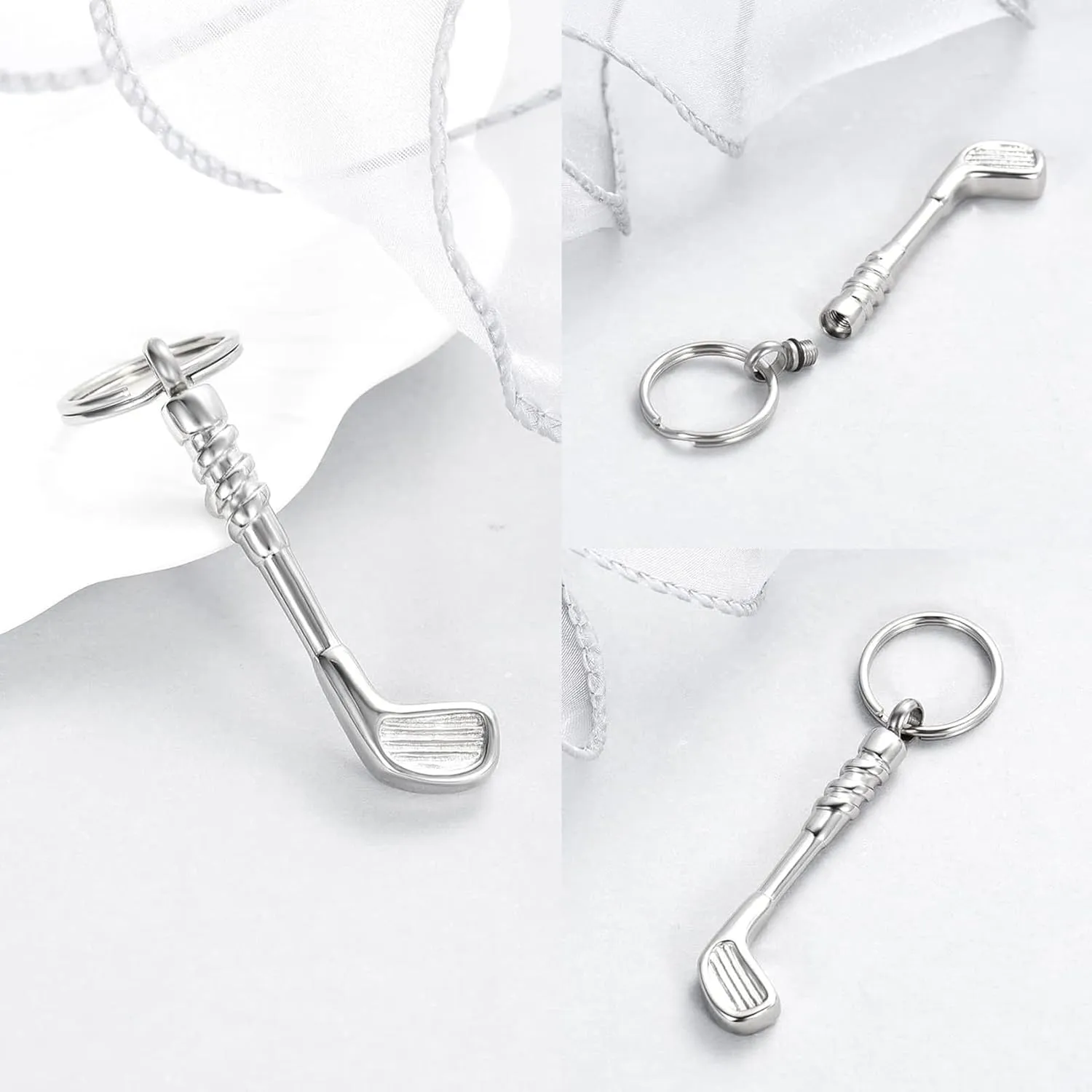 Hearbeingt Golf Clubs Cremation Jewelry for Ashes Urn Necklace Keepsake Urn Pendant Ashes Holder Stainless Steel Memorial Urn Necklace for Women Men