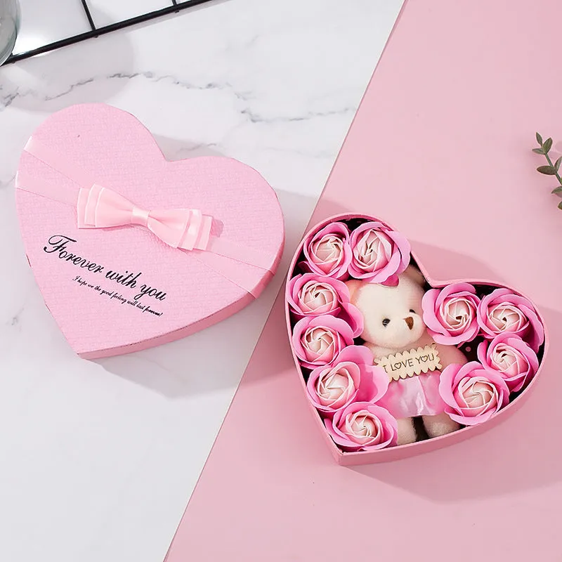 Heart-Shaped Rose Red Gift Box