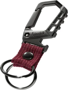 Heavy duty key chain,bottle opener function car keychains,versatile metal snap hook carabiner clip and 2 key rings