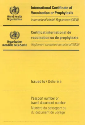 International Certificate of Vaccination with Vinyl Document Holder - World Health Organization Bilingual Version [cards] World Health Organization [Jan 01, 2007] Bilingual Edition