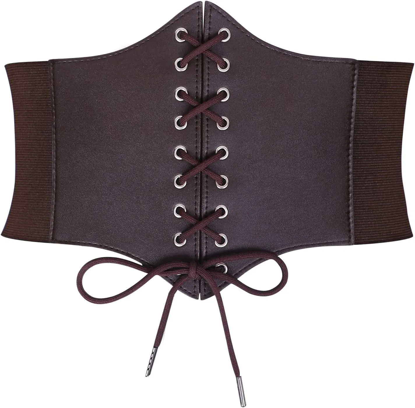 JASGOOD Womens Elastic Costume Waist Belt Lace-up Tied Waspie Corset Belts for Women