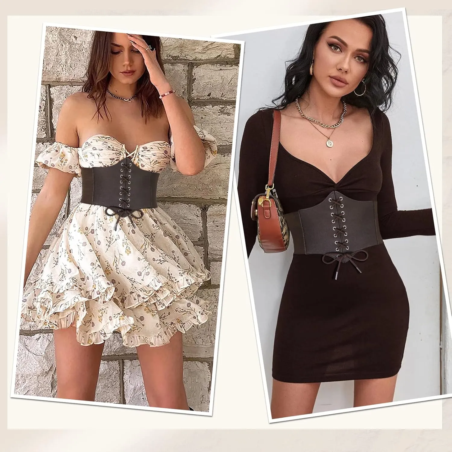 JASGOOD Womens Elastic Costume Waist Belt Lace-up Tied Waspie Corset Belts for Women