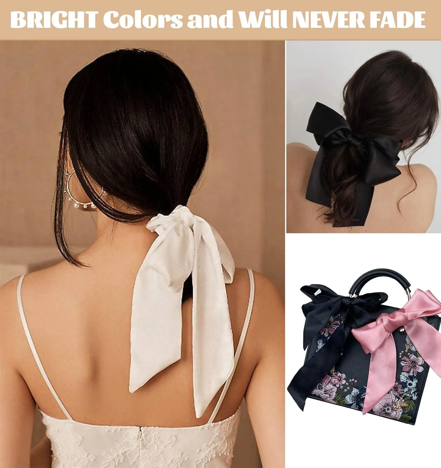 kcctoo Shiny Bag Scarfs for Women Handbag Handle Band Hair Neck Scarves Fashion Gifts