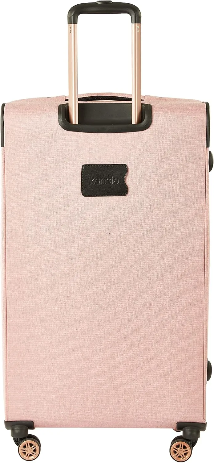 kensie Hudson Softside Spinner Luggage, Rose, 3-Piece Set (16/20/28)