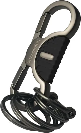 Keychain Quick Release Spring Car Key Holder with 4 Key Rings and Anti Lost D Ring,Key Clip for Men and Women