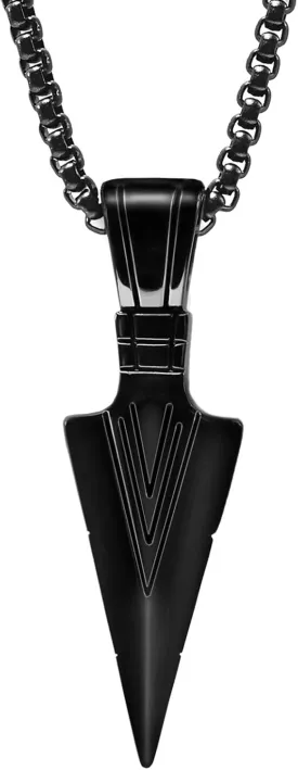 KITEENAL Stainless Steel Hypoallergenic Necklace Black Gold Silver Pendant Necklace for Men Husband Brother