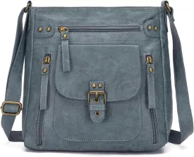 KL928 Crossbody Bags for Women, Multi Pocket Shoulder Bags, Medium PU Leather Cross Body Purses