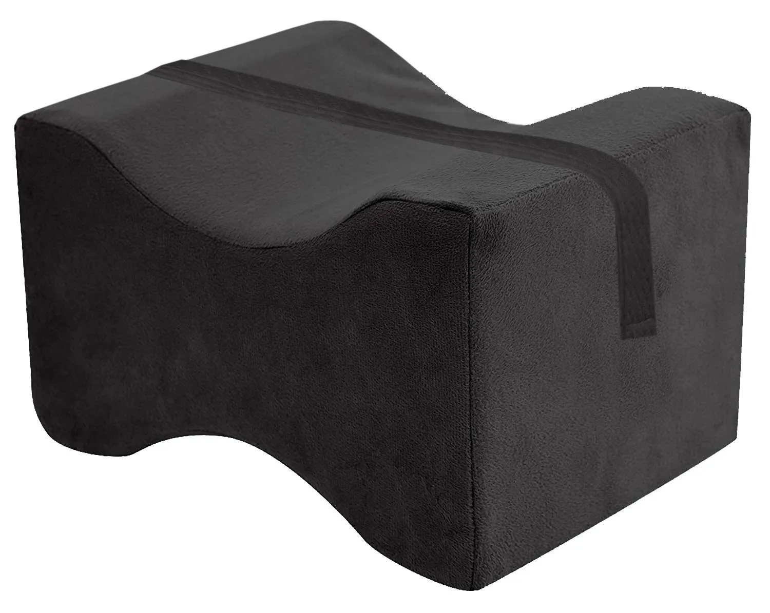 Kuber Industries Memory Foam Orthopaedic Knee Support Leg Rest Pillow for Side Sleepers, for Relief from Sciatica, Back Pain, Leg Pain, Pregnancy, Post Surgery, Hip & Joint Pain (Black) - CTKTC45943