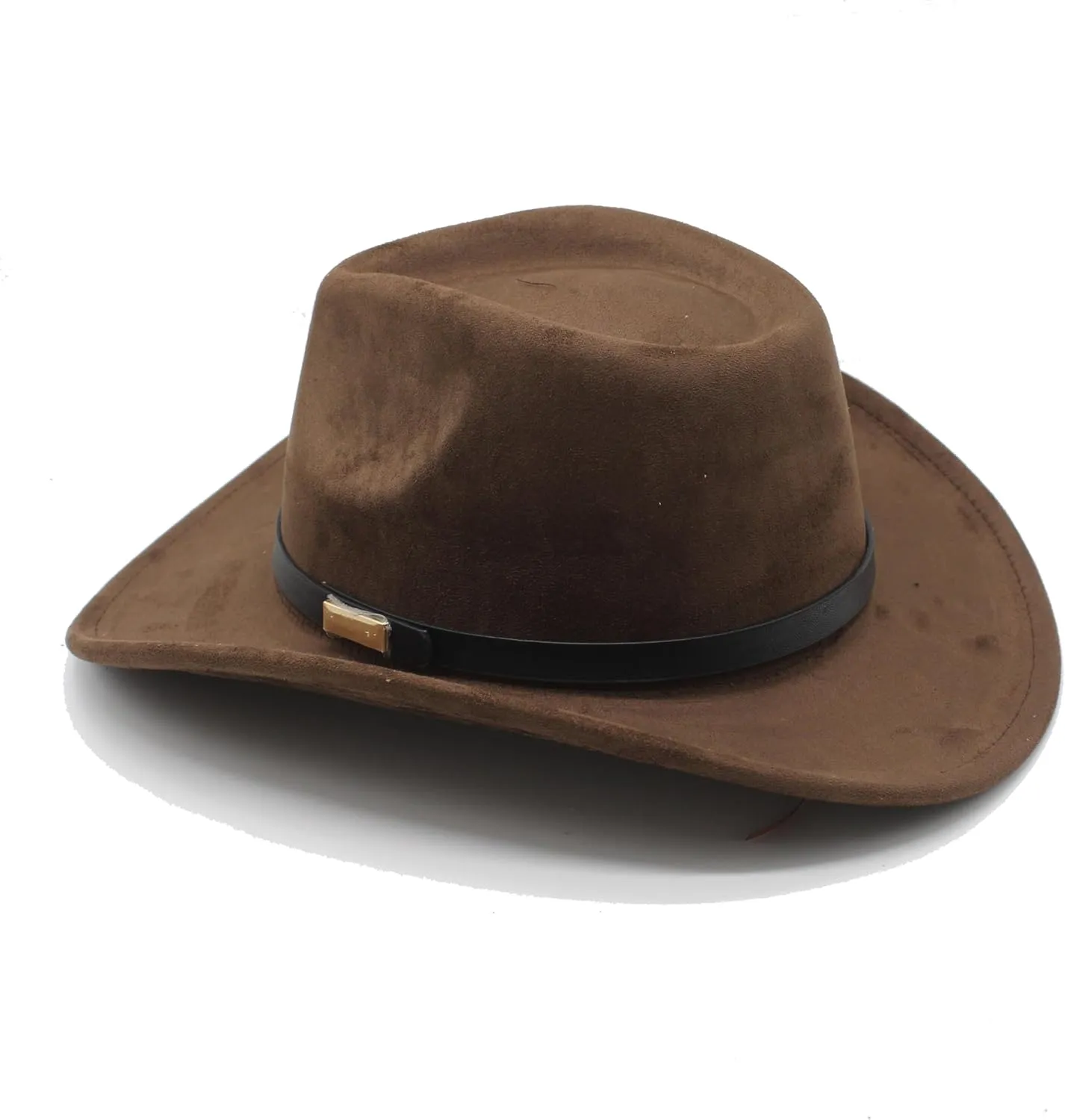 LIDHAY Cowboy Hat for Women Men Felt Wide Brim Cowgirl Hat Western Suede Hats for Cowboys and Cowgirls with Belt Buckle